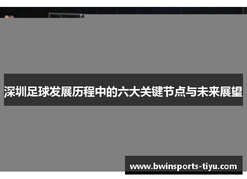 深圳足球发展历程中的六大关键节点与未来展望