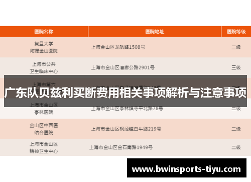 广东队贝兹利买断费用相关事项解析与注意事项